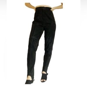 Vintage German Schoeller Ski Bunny Stirrup Ski Snow Black Corduroy Pants size 8R